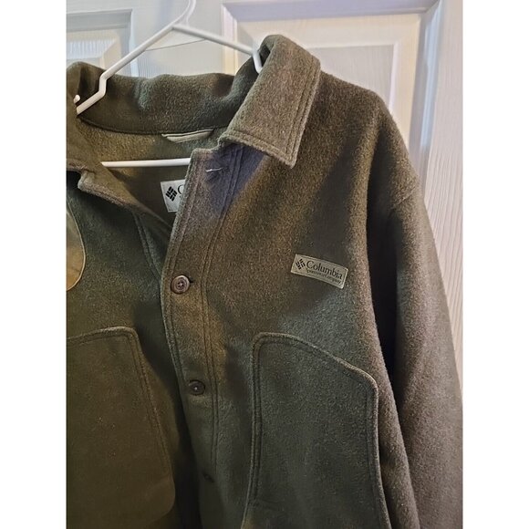 Mens EXTREMELY RARE Columbia Green Button Down Peacoat Wool Blend. Large. - Picture 8 of 16